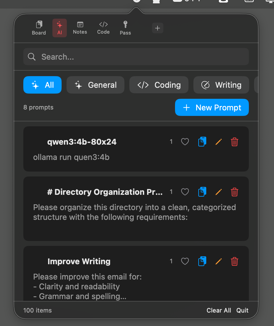 Screenshot of Vspot AI Prompt Library showing organized prompts in categories